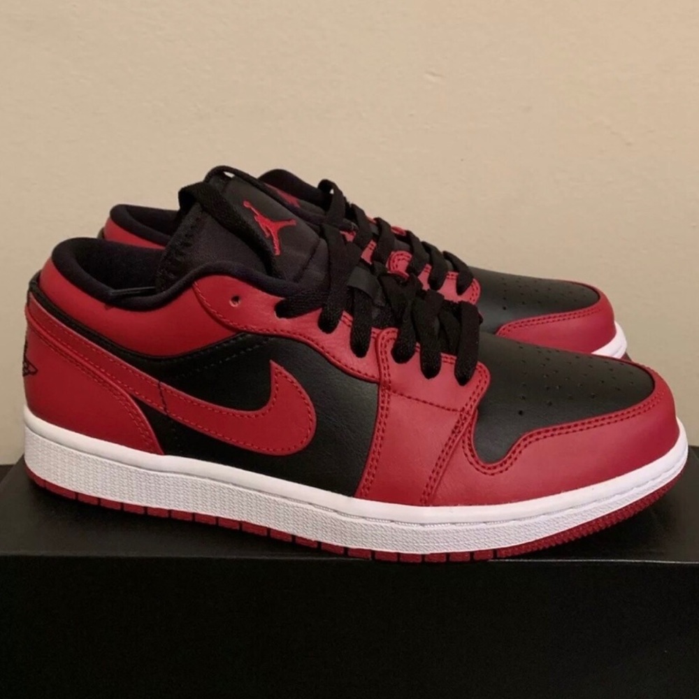 NIKE AIR 1 LOW REVERSE BRED BLACK/RED SNEAKERS👟👟
